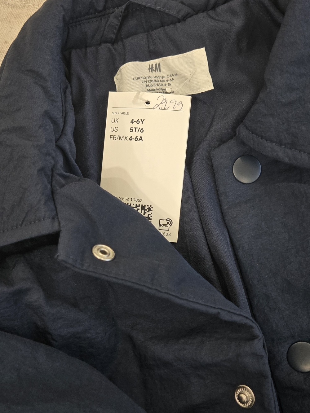 H&M Kids Boys Navy Blue Bomber Spring Jacket